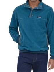 Men's Shearling Button Fleece Pullover - Wavy Blue