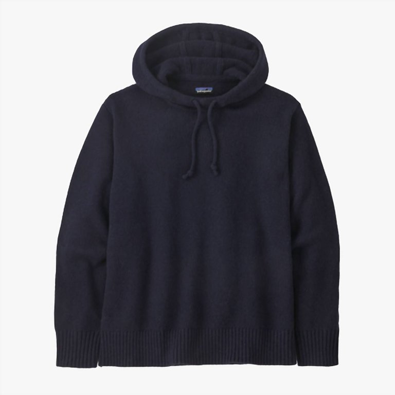 Recycled Wool-Blend Sweater Hoody - New Navy