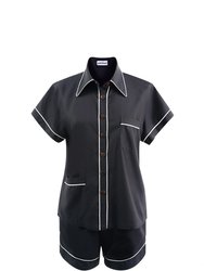 Black Short Sleeve Set - Black