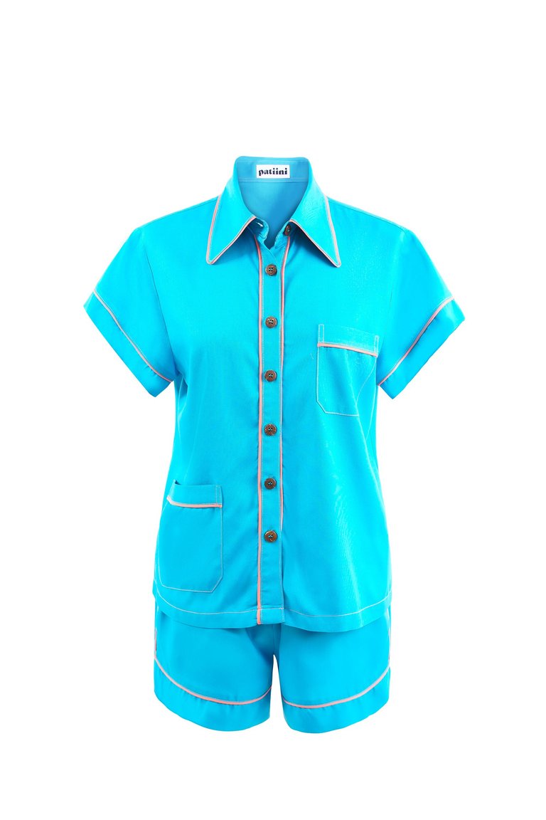 Blue Short Sleeve Set - Blue