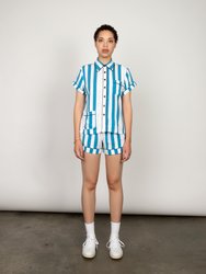 Blue Stripe Short Sleeve Set