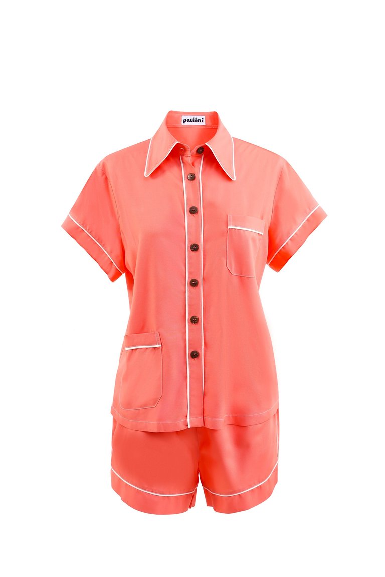 Coral Short Sleeve Set - Coral