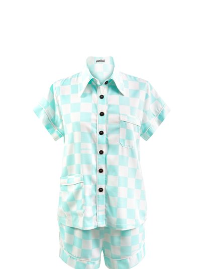 Patiini Teal Checkerboard Short Sleeve Set product