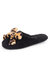 Bonnie Microterry Slipper - Black w/ Leopard Bow