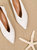 Capri Pointed Toe Raffia Flat Sandal - White