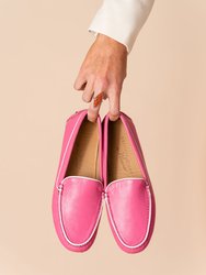 Jill Piped Driving Moccasin - Hot Pink