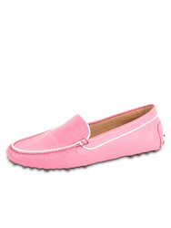 Jill Piped Driving Moccasin - Hot Pink - Hot Pink
