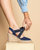 Mila Espadrille Sandals With Elastic Straps - Navy