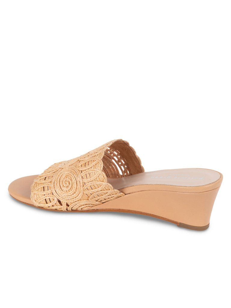 Siesta Swirled Raffia Wedge - Natural