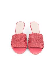 Siesta Swirled Raffia Wedge Sandals - Rose Pink