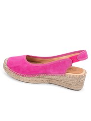 Valencia Closed Toe Slingback Espadrille Sandal - Hot Pink