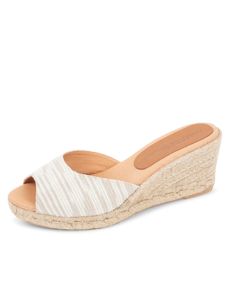 Verona Slip On Espadrille Sandal - Metallic Pearl