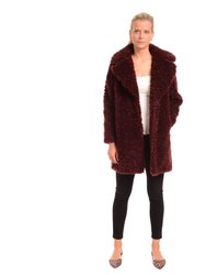 FF19-49 Notch Teddy Bear Coat - Merlot