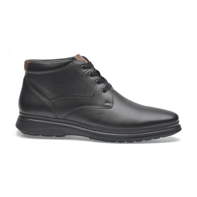 Lambskin Leather Boots In Black - Black