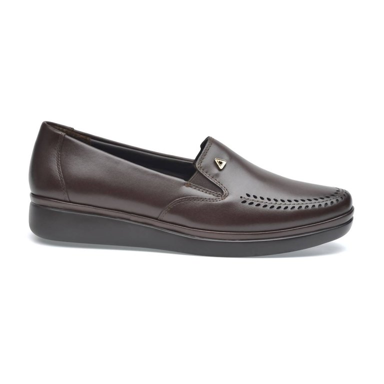 Lambskin Mireya Moccasins In Espresso Brown - Espresso Brown