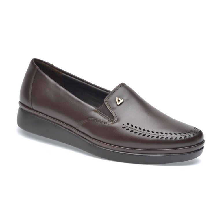 Lambskin Mireya Moccasins In Espresso Brown