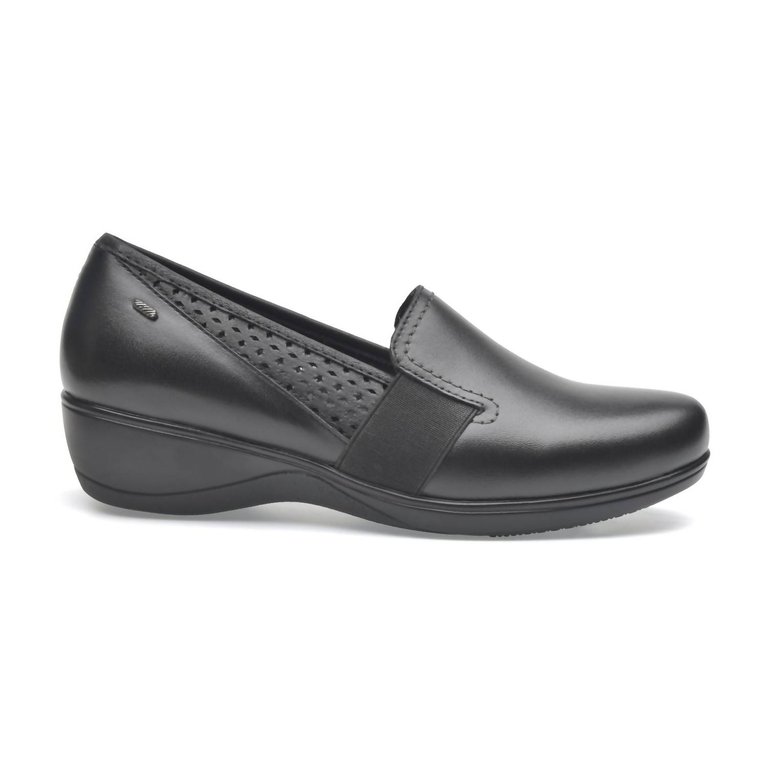 Lambskin Ruth Moccasins In Black - Black