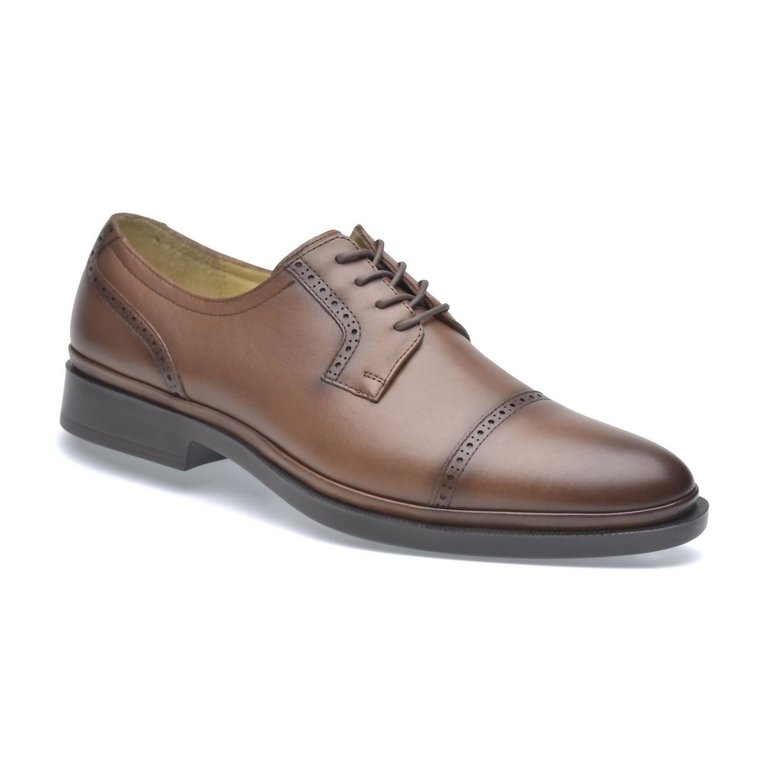 Men's Leather Oxfords Classic In Bison Brown