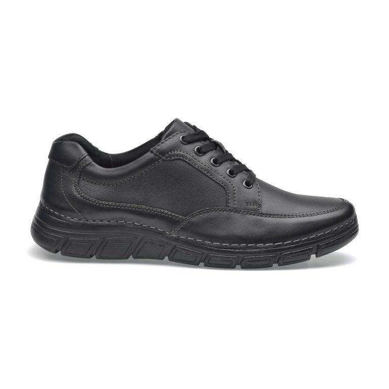 Men's Leather Oxfords Rock In Black - Black