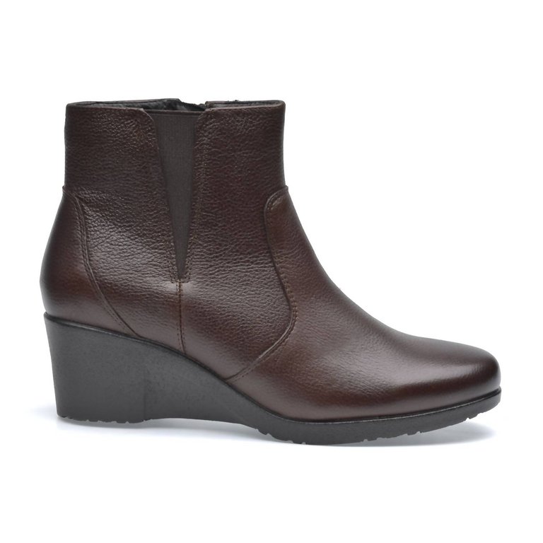 Women's Leather Boots Jambu In Burgundy - Burgundy