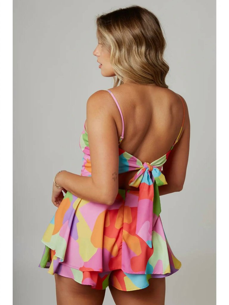 Abstract Tiered Romper