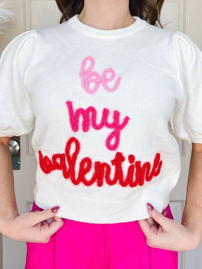 Peach Love Be My Valentine Top In White product