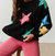 Bright Multi Sequin Starry Sweater In Black