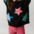 Bright Multi Sequin Starry Sweater In Black