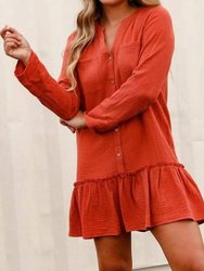 Hey There Gauze Dress - Red