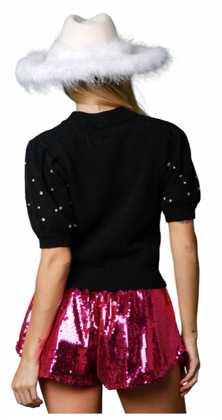 Lurex Embroidery With Pearls Sweater