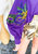Mardi Gras Mask Cropped Sweatshirt In Purple