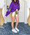 Mardi Gras Mask Cropped Sweatshirt In Purple