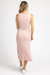 Ribbed Cutout Midi Dress - Baby Pink
