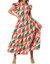 Slice Of Summer Midi Dress In Green And Coral