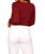 Solid Bubble Long Sleeve Semi Crop Top In Burgundy