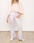 Stripe Denim Flares Jeans In Lavender - Lavender