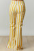 Stripe Denim Flares Jeans In Mustard