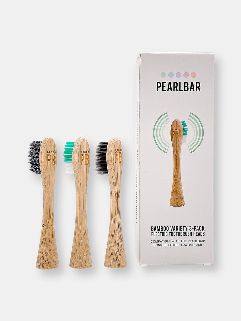 PearlBar Sonic Electric Toothbrush Bamboo Heads - Variety 3 pack