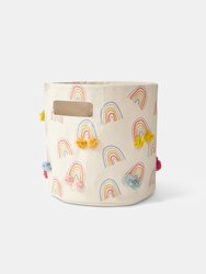 Rainbow Pom Pom Canvas Storage Pint 