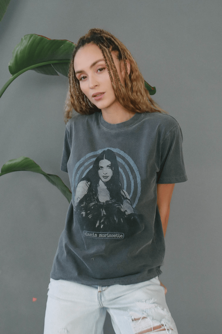 Alanis Morissette Spiral Tee - Vintage Black