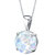 14 Karat White Gold Created Opal Solitaire Pendant - 14 Karat White Gold