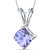 14 Karat White Gold Cushion Cut 1.00 Carats Tanzanite Pendant Necklace - 14k white gold