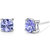 14 Karat White Gold Cushion Cut 2.00 Carats Tanzanite Stud Earrings - 14k white gold