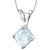 14 Karat White Gold Cushion Cut Created Opal Pendant - 14 Karat White Gold