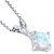 14 Karat White Gold Cushion Cut Created Opal Pendant