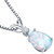 14 Karat White Gold Pear Shape Created Opal Diamond Pendant