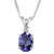 14 Karat White Gold Tanzanite Diamond Pendant Oval Shape 2 Carats - 14k white gold