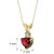 14 Karat Yellow Gold Heart Shape 1.50 Carats Garnet Diamond Pendant