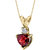 14 Karat Yellow Gold Heart Shape 1.50 Carats Garnet Diamond Pendant - 14k yellow gold