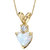 14 Karat Yellow Gold Heart Shape Created Opal Diamond Pendant - 14k yellow gold